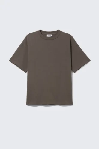T-Shirt mit lockerer Passform – Dunkelbraun
