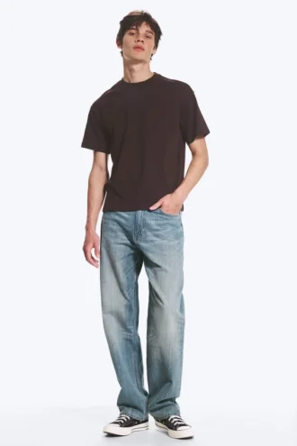T-Shirt mit lockerer Passform – Dunkelbraun
