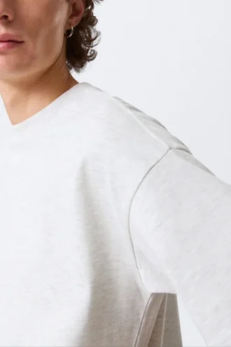 T-Shirt mit lockerer Passform – Hellgrau meliert