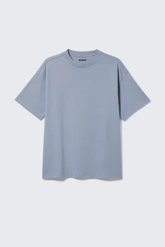 T-Shirt mit lockerer Passform – Hellstaubblau