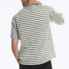 T-Shirt mit lockerer Passform – Weiß – Khaki-Streifen T-Shirt mit lockerer Passform – Weiß – Khaki-Streifen
