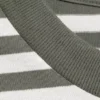 T-Shirt mit lockerer Passform – Weiß – Khaki-Streifen T-Shirt mit lockerer Passform – Weiß – Khaki-Streifen