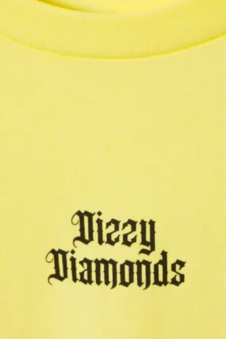 T-Shirt mit Print in Boxy-Passform – Hellgelb – Dizzy Diamonds