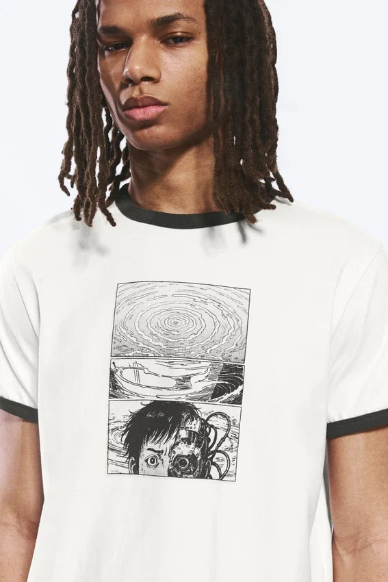 T-Shirt mit Print – Weiß – Comic-Seite T-Shirt mit Print – Weiß – Comic-Seite