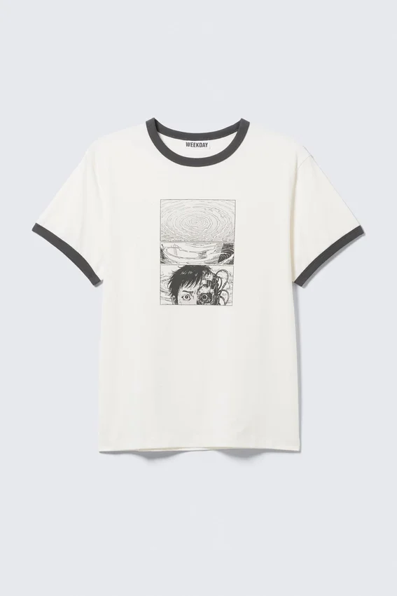 T-Shirt mit Print – Weiß – Comic-Seite T-Shirt mit Print – Weiß – Comic-Seite