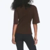 T-Shirt mit taillierten Abnähern – Dunkelbraun T-Shirt mit taillierten Abnähern – Dunkelbraun