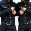 Taillierte Denim-Truckerjacke – Blue Rinse – Dunkelblau Taillierte Denim-Truckerjacke – Blue Rinse – Dunkelblau