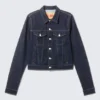 Taillierte Denim-Truckerjacke – Blue Rinse – Dunkelblau Taillierte Denim-Truckerjacke – Blue Rinse – Dunkelblau