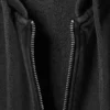 Taillierter Baumwoll-Kapuzenpullover mit Reißverschluss – gewaschen, schwarz Taillierter Baumwoll-Kapuzenpullover mit Reißverschluss – gewaschen, schwarz