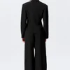 Taillierter Blazer aus Leinenmischung – Schwarz Taillierter Blazer aus Leinenmischung – Schwarz