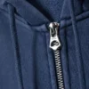 Taillierter Kapuzenpullover mit Reißverschluss – gewaschenes Dunkelblau Taillierter Kapuzenpullover mit Reißverschluss – gewaschenes Dunkelblau
