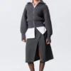 Taillierter Rollkragen-Pullover aus Wolle – Dunkelgrau Taillierter Rollkragen-Pullover aus Wolle – Dunkelgrau