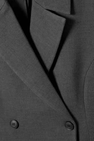 Taillierter Zweireiher-Blazer – Dunkelgrau meliert