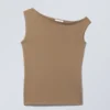 Tailliertes asymmetrisches Oberteil – Beige Tailliertes asymmetrisches Oberteil – Beige