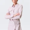 Tailliertes Baumwoll-Hemd-Kleid – Altrosa Tailliertes Baumwoll-Hemd-Kleid – Altrosa