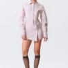 Tailliertes Baumwoll-Hemd-Kleid – Altrosa Tailliertes Baumwoll-Hemd-Kleid – Altrosa