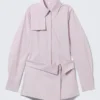 Tailliertes Baumwoll-Hemd-Kleid – Altrosa Tailliertes Baumwoll-Hemd-Kleid – Altrosa