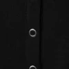 Tailliertes Langarm-Henley-Top – Schwarz Tailliertes Langarm-Henley-Top – Schwarz