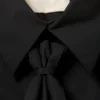 Tailliertes Popeline-Hemd mit Krawattendetail – Schwarz Tailliertes Popeline-Hemd mit Krawattendetail – Schwarz