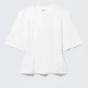 Tailliertes T-Shirt mit Abnähern – Weiß Tailliertes T-Shirt mit Abnähern – Weiß