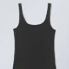Tailliertes Tanktop mit quadratischem Ausschnitt – Dunkelgrau Tailliertes Tanktop mit quadratischem Ausschnitt – Dunkelgrau