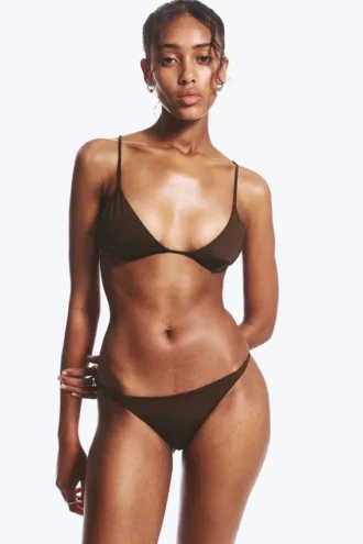 Tanga-Bikinihose im brasilianischen Stil – Dunkelbraun