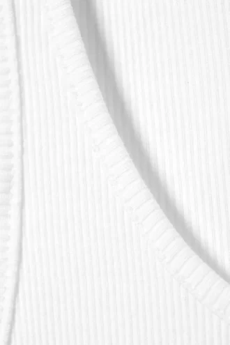 Tanktop mit geripptem Rundhalsausschnitt – Weiß