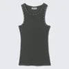 Tanktop mit Nieten – Dunkelgrau – Nieten Tanktop mit Nieten – Dunkelgrau – Nieten