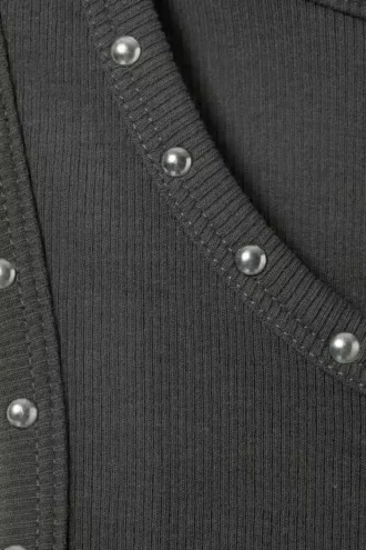 Tanktop mit Nieten – Dunkelgrau – Nieten