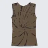 Tanktop mit offenem Rücken und U-Boot-Ausschnitt – Dark Mole Tie-Dye Tanktop mit offenem Rücken und U-Boot-Ausschnitt – Dark Mole Tie-Dye