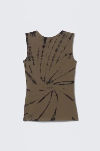 Tanktop mit offenem Rücken und U-Boot-Ausschnitt – Dark Mole Tie-Dye