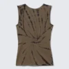 Tanktop mit offenem Rücken und U-Boot-Ausschnitt – Dark Mole Tie-Dye Tanktop mit offenem Rücken und U-Boot-Ausschnitt – Dark Mole Tie-Dye