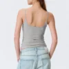 Tanktop mit schmalen Trägern – Grau meliert Tanktop mit schmalen Trägern – Grau meliert