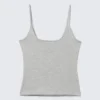 Tanktop mit schmalen Trägern – Grau meliert Tanktop mit schmalen Trägern – Grau meliert