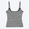 Tanktop mit schmalen Trägern – Weiß-schwarz gestreift Tanktop mit schmalen Trägern – Weiß-schwarz gestreift