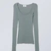 Tea Sheer Langarmshirt – Dusty Turquoise Tea Sheer Langarmshirt – Dusty Turquoise