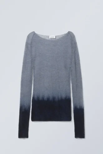 Teagan-Pullover – Blau Dip-Dye