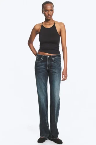 Tension Mid Rise Slim Bootcut Jeans – Deep Sea Blue – Dunkelblau