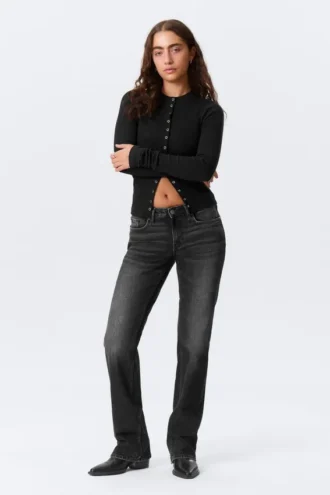 Tension Mid Rise Slim Bootcut Jeans – Paloma Black – Schwarz