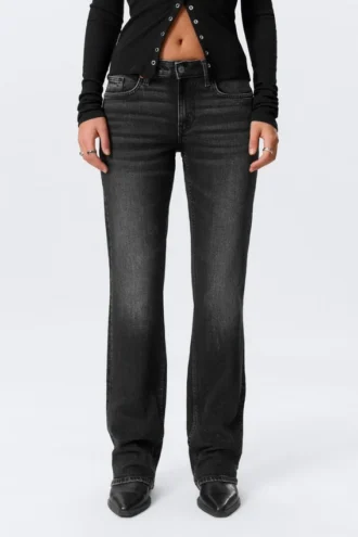 Tension Mid Rise Slim Bootcut Jeans – Paloma Black – Schwarz