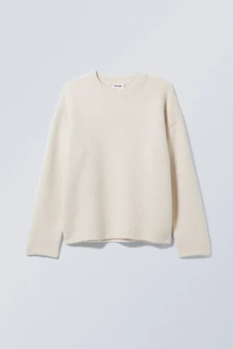Teo Oversized-Pullover aus Wollmischung – Ecru