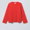 Teo Oversized-Pullover aus Wollmischung – Leuchtend rot Teo Oversized-Pullover aus Wollmischung – Leuchtend rot