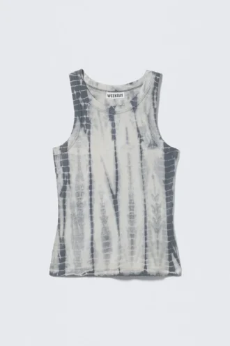 Tie-Dye-Tanktop mit enger Passform – Grau Tie-Dye