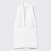 Tief ausgeschnittenes Neckholder-Top – Weiß Tief ausgeschnittenes Neckholder-Top – Weiß