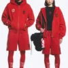 Toffs Loose Fit Zip Football Kapuzenpullover – Leuchtend Rot Toffs Loose Fit Zip Football Kapuzenpullover – Leuchtend Rot