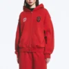 Toffs Loose Fit Zip Football Kapuzenpullover – Leuchtend Rot Toffs Loose Fit Zip Football Kapuzenpullover – Leuchtend Rot