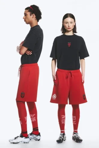 Toffs Relaxed Jersey Fußballshorts – Leuchtend Rot