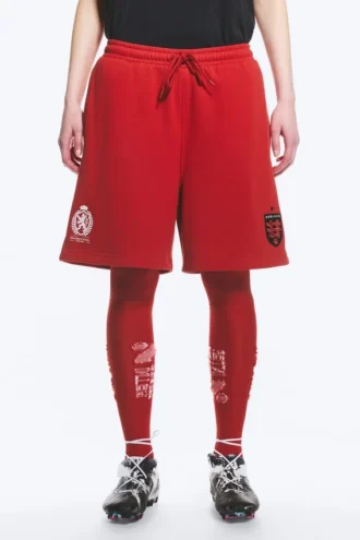 Toffs Relaxed Jersey Fußballshorts – Leuchtend Rot