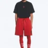 Toffs Relaxed Jersey Fußballshorts – Leuchtend Rot