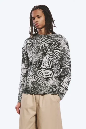 Tolles, kastenförmiges Langarmshirt mit Print – Dark Mole – Psychedelia
